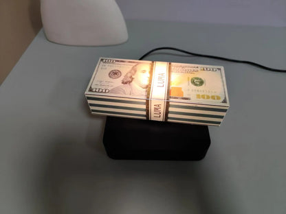 HCNT Floating money model Creative Night Light 3-color light touch control a trendy and technological product
